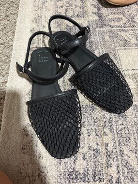 a new day Black Mesh Slingback Flats